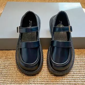Обувь для девочек Кожаные мокасины для девочек Ортопедическая обувь для школьниц Мэри Джейн для девочек Подарок на Рождество и день рождения EU:35 чёрный