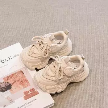 Обувь для девочек Кроссовки Весна и осень Новые легкие нескользящие повседневные туфли Обувь для папы Мальчики Универсальные Большие Дети Мода 26