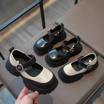 Обувь для девочек Маленькие кожаные туфли Новые детские черные туфли Мэри Джейн для девочек Весенние туфли принцессы с мягкой подошвой 26