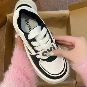 Обувь для девочек Milk Huhu, увеличивающая рост, 2024, новая популярная осенняя обувь высокого класса на толстой подошве белого цвета, универсальная спортивная обувь 35