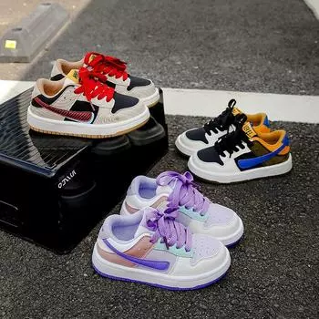 Обувь для девочек Модные низкие кроссовки для девочек Новые детские спортивные туфли Дышащие одинарные туфли для мальчиков 26 красный