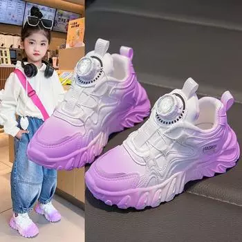 Обувь для девочек, новая детская спортивная обувь Explosive Network, красная, обувь для мальчиков, обувь для больших детей с мягкой подошвой, для девочек, папочки 26 фиолетовый