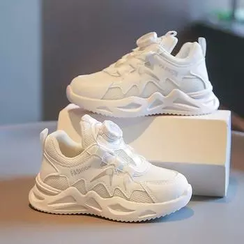 Обувь для девочек, обувь для мальчиков, весна и осень 2023, новая повседневная спортивная обувь, большая детская обувь, детская спортивная обувь, беговая и альпинистская обувь 26 розовый