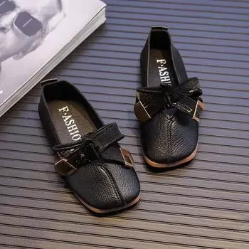 Обувь для девочек Осенние новые туфли Мэри Джейн для маленьких девочек с бантом Туфли принцессы для девочек Детские гороховые туфли 23