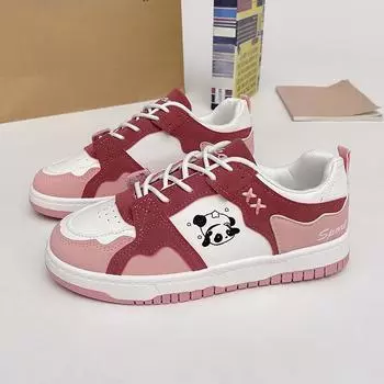 Обувь для девочек Pink Panda Board, детская, весенняя, Ins Tide, маленькие белые туфли, универсальные, на платформе, для студентов, одиночные туфли 35 хаки