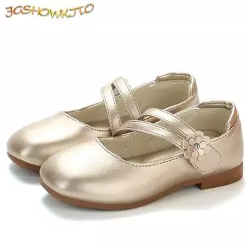 Обувь для девочек Принцесса Цветочные Большие Девочки Туфли Детская Обувь Для Девочек Мягкая Искусственная Кожа С Цветами Милые Детские Балетки Мэри Джейн 27 белый