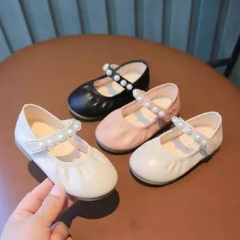 Обувь для девочек Розовые маленькие кожаные туфли Маленькие туфли принцессы Дуду Небольшие однотонные туфли Детские туфли бабушки на мягкой подошве 27 чёрный