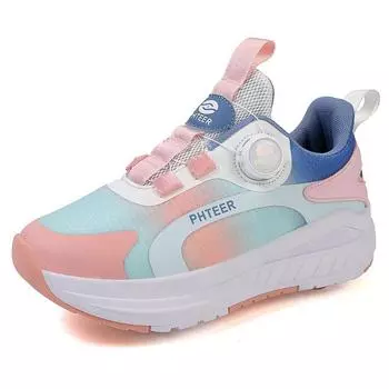 Обувь для девочек Runaway, летние новые детские сетчатые дышащие роликовые коньки, средние и большие детские четырехколесные коньки для девочек 29