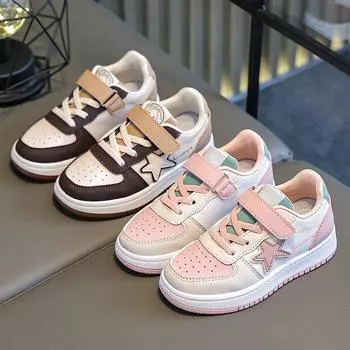 Обувь для девочек, спортивная обувь, весна-лето, новые детские туфли для мальчиков, кожаные, большие детские туфли, повседневная обувь для студентов 26