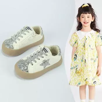 Обувь для девочек Star Sequin Board Shoes Весна и осень Новая модная спортивная обувь Корейская версия повседневной обуви для маленьких девочек 15