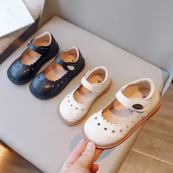 Обувь для девочек Туфли принцессы с полыми звездами Детская обувь на мягкой подошве 21