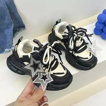 Обувь для девочек, весенне-осенние Нескользящие дышащие кроссовки для бега для девочек и мальчиков, повседневная детская спортивная обувь 26 чёрный