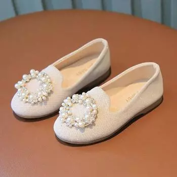 Обувь для девочек, весенне-осенняя новая детская обувь на плоской подошве с квадратным носком, нескользящая детская повседневная обувь для малышей Мэри Джейн 26 бежевый