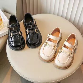 Обувь для девочек весна-осень Британский стиль Мягкая подошва Мягкая кожаная танцевальная обувь с нескользящей подошвой в иностранном стиле Принцесса Одиночные туфли 26