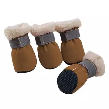 Обувь для домашних животных Хлопковая обувь Зимние сапоги Нескользящая хлопковая обувь для домашних животных M кофейный