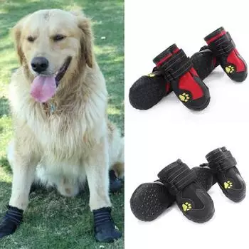 Обувь для домашних животных. Модные нескользящие водонепроницаемые износостойкие пинетки для собак на открытом воздухе. 7 чёрный
