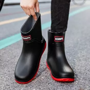 Обувь для дождя для мужчин и женщин, новые закрытые непромокаемые водонепроницаемые ботинки, короткие, средние, резиновые сапоги, комплект, сапоги для работы на открытом воздухе, резиновая обувь 40-41