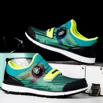 Обувь для гольфа, мужские водонепроницаемые дышащие туфли для гольфа, вращающиеся ручки, пряжка, нескользящие спортивные кроссовки, уличный гольф 40 красный