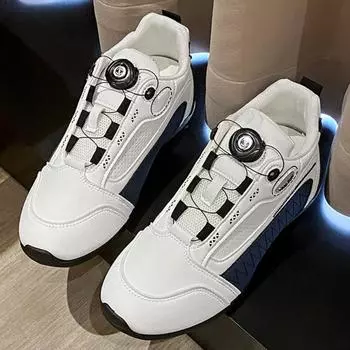 Обувь для гольфа Спортивная обувь для мужчин и женщин Четырехсезонные удобные кроссовки для гольфа Модные тонкие повседневные кроссовки со шнуровкой Унисекс Обувь для отдыха 37 белый