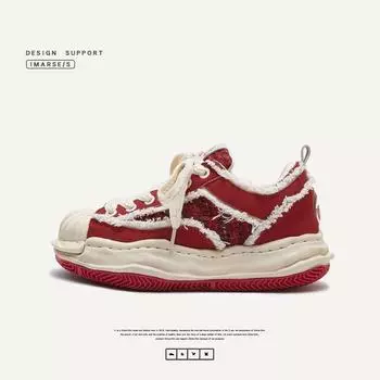 Обувь для хлеба с толстой подошвой, увеличивающая рост, обувь для досок, пара обуви 35 красный