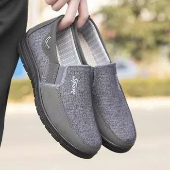 Обувь для ходьбы Мягкая подошва Одна педаль Повседневная обувь Дышащая легкая тканевая обувь Мужская 39 серый