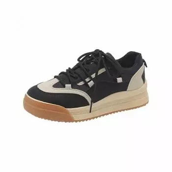 Обувь для кампуса и тренировок по нравственности Повседневная спортивная обувь Осенне-зимняя универсальная обувь из хлопка Женские туфли Подошва на платформе с мягкой подошвой Белые туфли 35 чёрный