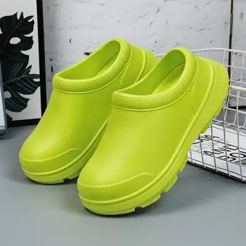 Обувь для кухни Мужские сабо для сада Повседневная водонепроницаемая обувь для дождя Нескользящая обувь для ресторана Маслостойкая обувь для повара 35-36 чёрный