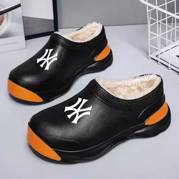 Обувь для кухни Нескользящая обувь Резиновые сапоги Нескользящее покрытие каблука Для дома и улицы Мужская рабочая Мягкая и удобная Водонепроницаемая 3637 чёрный
