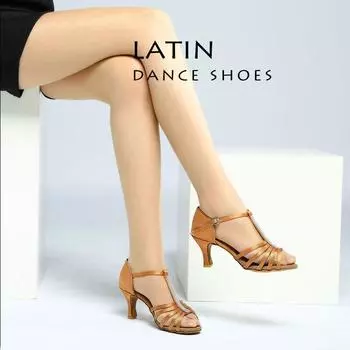 Обувь для латинских танцев для женщин, обувь для бальных танцев для сальсы на замшевой подошве 5CM-34 чёрный