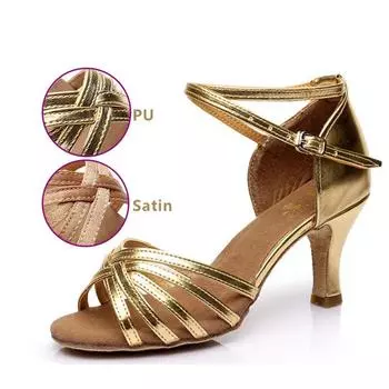 Обувь для латинских танцев для женщин, женские сандалии на высоком каблуке для взрослых, домашняя обувь для бальных танцев, танго, на мягкой подошве, женская танцевальная обувь 34 чёрный