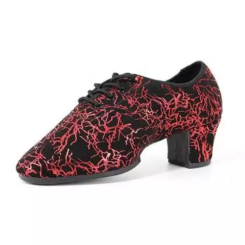 Обувь для латинских танцев из парусины для девочек и женщин, мягкая и дышащая, для бальных танцев, каблуки 3 см/5 см 36