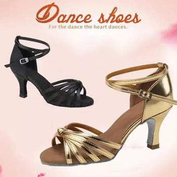 5 цветов женские туфли для латинских танцев для девочек бальные танцы танго сальса вечерние туфли для женщин высокий каблук 7 см 34 чёрный