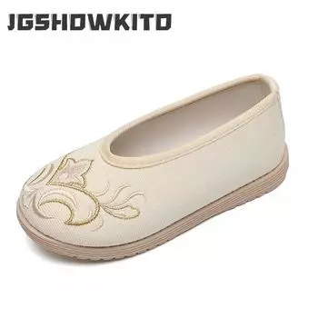 Обувь для мальчиков. Детские повседневные мокасины. Обувь из тканой ткани ручной работы. Китайская традиционная вышитая обувь. Этническая обувь для подростков 25-40 лет. 25 чёрный