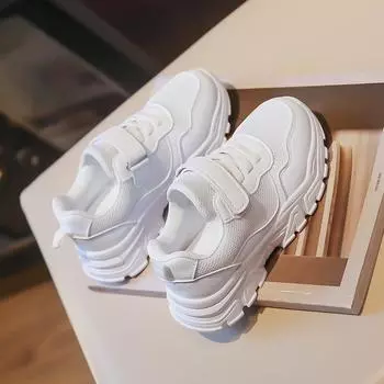 Обувь для мальчиков и девочек, легкая детская обувь для бега, кроссовки, кожаная обувь, летняя обувь 26 белый