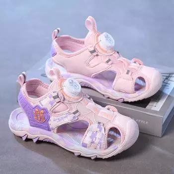 Обувь для мальчиков и девочек, сандалии, новая летняя детская обувь с нескользящей мягкой подошвой, детская пляжная обувь tide Size28 ,Foot Length17.5cm синий