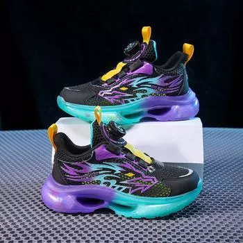 Обувь для мальчиков Летняя одинарная сетка детская спортивная обувь сетчатая лицевая часть большая полая сетка обувь для детей Size 29,Foot Length:18cm синий