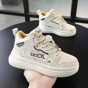 Обувь для мальчиков, новая детская спортивная обувь на весну и осень, повседневная обувь для сноубординга, обувь для детей среднего и старшего возраста, зимние высокие белые туфли бренда Tide 31