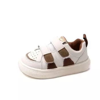 Обувь для мальчиков, новые осенние и зимние кроссовки для девочек, детская повседневная модная дышащая спортивная обувь, детская кожаная верхняя обувь 23 чёрный