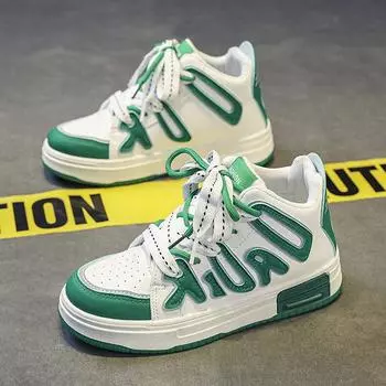 Обувь для мальчиков осенне-зимняя обувь с высоким берцем, дышащая повседневная обувь для сноубординга, обувь среднего размера для мальчиков постарше, маленькие белые туфли, детская спортивная обувь для женщин 33