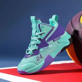 Обувь для мальчиков, профессиональная баскетбольная тренировочная обувь, баскетбольные тренировочные курсы, весенняя сетчатая дышащая обувь для детей среднего и крупного возраста 41 оранжевый
