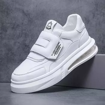 Обувь для мальчиков, универсальная, трендовая, на воздушной подушке, белые туфли, мужская обувь на платформе, белые модные туфли, ленивые туфли, пятно 38 белый