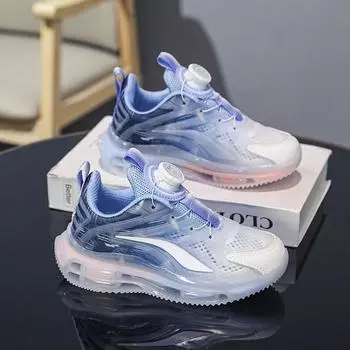 Обувь для мальчиков, весна и лето, новые дышащие туфли с одной сеткой, поворотная пряжка, большие детские спортивные туфли Size30 ,Foot Length18.5cm розовый