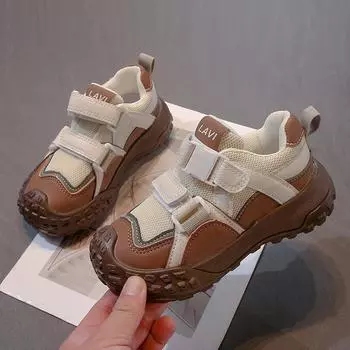 Обувь для мальчиков весна и осень новые сетчатые дышащие детские студенческие спортивные туфли средние туфли для мальчиков постарше для пап 21 хаки