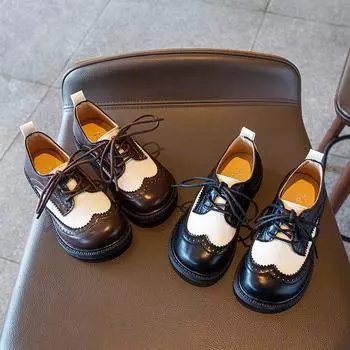 Обувь для мальчиков весна и осень новые детские туфли Bean корейская версия обуви для начальной школы черные повседневные туфли для девочек 27