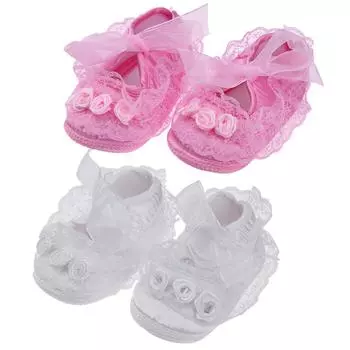 Обувь для маленьких девочек, мягкие противоскользящие туфли с цветочным кружевом, первые ходунки, НОВИНКА 12cm белый