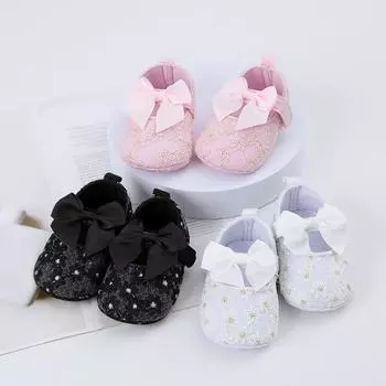 Обувь для маленьких девочек, обувь принцессы с цветочной вышивкой, детская обувь с украшением в виде банта 11