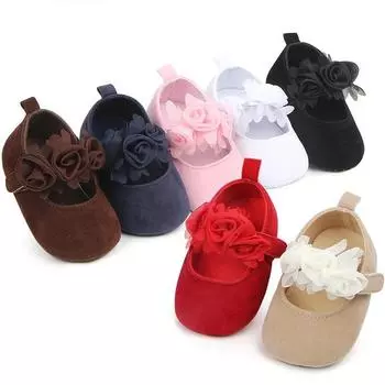 Обувь для маленьких девочек, первые ходоки, хлопковая обувь с цветочным узором, унисекс, нескользящая, дышащая, с мягкой подошвой, кроватка для малышей, От 0 до 18 месяцев 12CM розовый