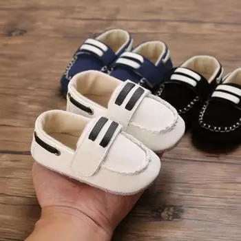 Обувь для маленьких мальчиков, повседневная обувь для новорожденных, кроссовки из искусственной кожи для малышей, обувь на мягкой подошве, обувь для детской кроватки, мокасины, От 0 до 18 месяцев 3/L