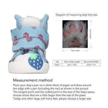 Обувь для маленьких собак, мягкие, дышащие, предотвращающие скольжение, симпатичные холщовые сапоги для щенков бишон тедди синего цвета, тип 5 Number 1