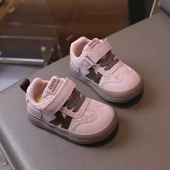 Обувь для малышей 1-6 лет, длина стопы 11-15 см, спортивная обувь, подходящие по цвету, кроссовки на липучках 16 розовый